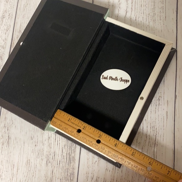 Teal Black BE BRAVE Geometric Triangle Hidden Storage Book Box - Picture 7 of 7